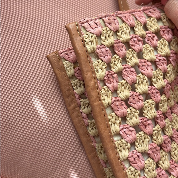 Loeffler Randall Pink Natural Woven Tote Bag - Picture 10 of 14